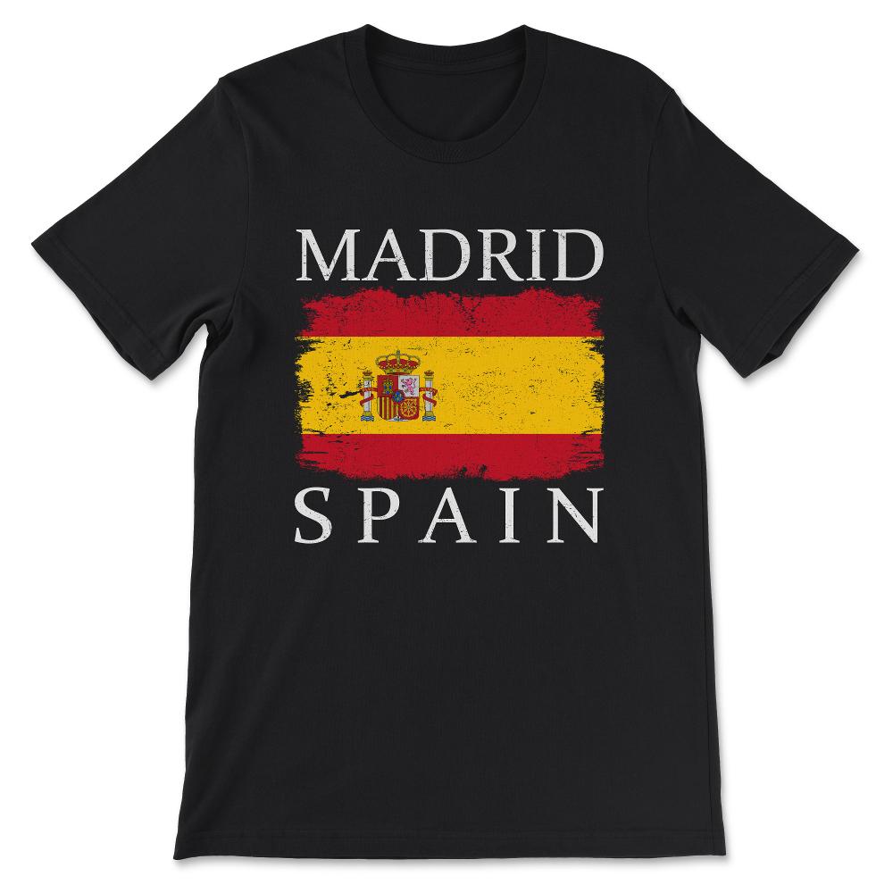 Madrid Spain Flag Spain Tourist Capital Spain Madrid Tourist Gift Tee - Black