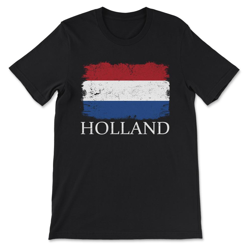 Holland Country Flag Holland Country Tourist Holland Team Gift Tee - - Black