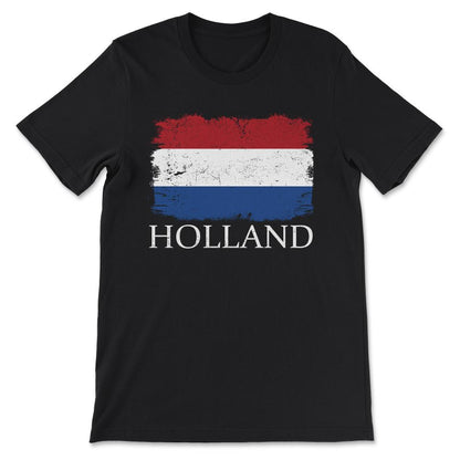 Holland Country Flag Holland Country Tourist Holland Team Gift Tee - - Black