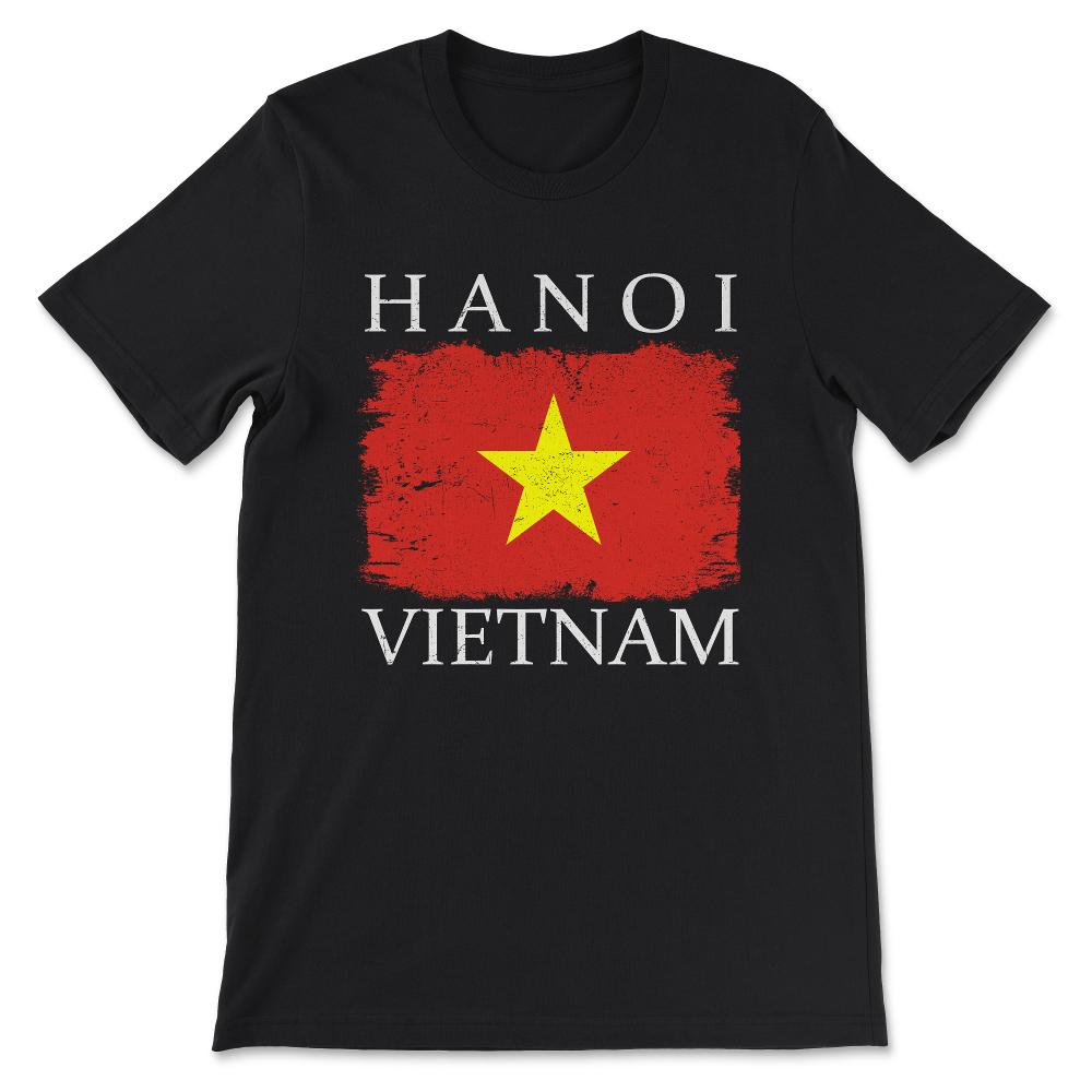 Hanoi Vietnam Hanoi Flag Hanoi Travelling Vietnamese Tourist Gift Tee - Black