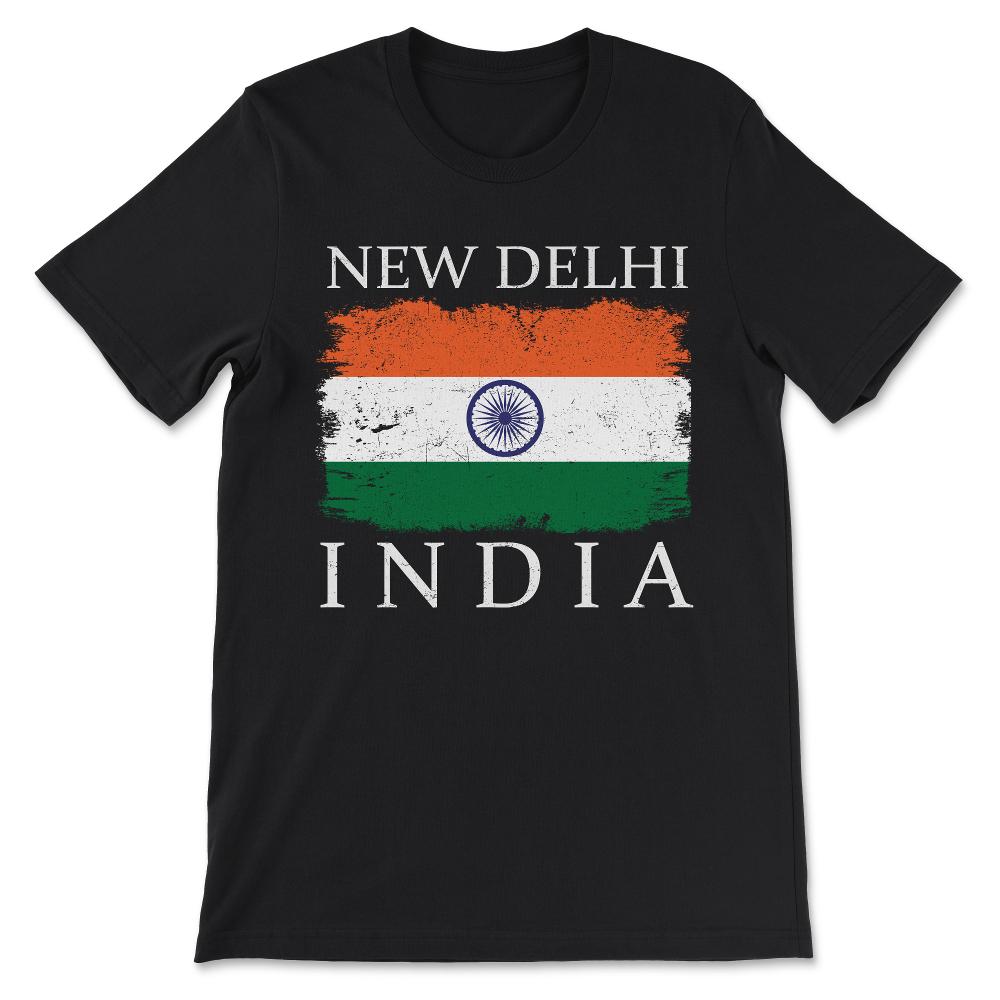 New Delhi India Flag India Tourist India Team Capital India Gift Tee - Black