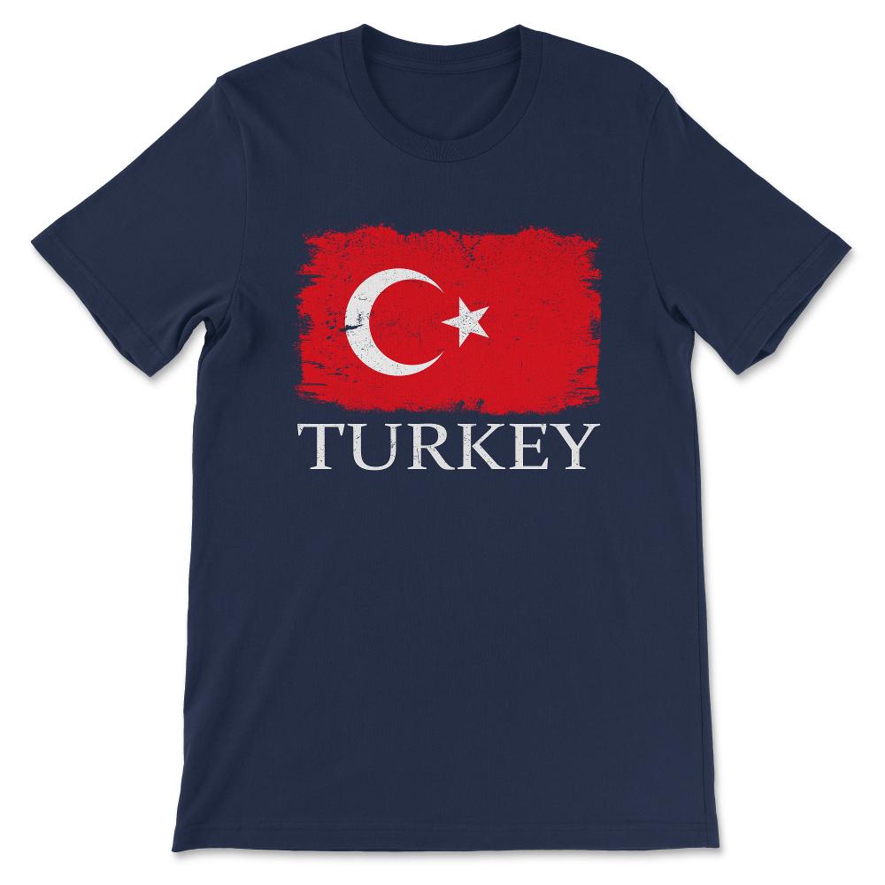 Turkey Country Flag Turkey Country Tourist Turkey Team Gift Tee - - Navy