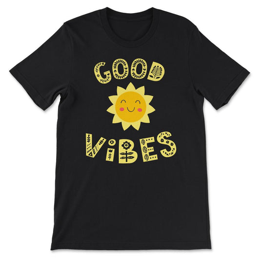 Good Vibes Hippie Peace Love Earth Birthday Gift  design Gift Tee - - Black