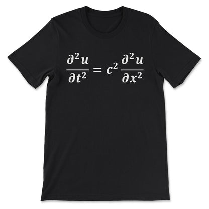 Wave Equation Physicist Physics Teacher Acoustic Sound Waves Gift Tee - Black