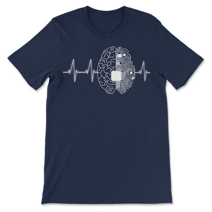 Machine Learning AI Data Science Heartbeat Data Engineer design Gift - Navy