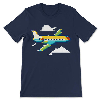 Done - Pixelated Art Pixel Jet Plane Airplane Future Pilot Toddlers - Navy