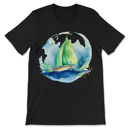 Boat Boating Sailor Sailboat Sailing Yachting Nautical Lover Gift Tee - Black