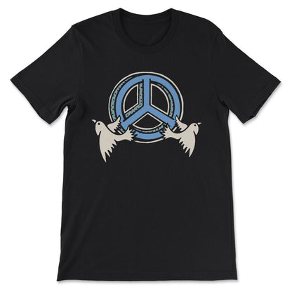 Peace Sign Peace Birds Global Peace World Peace Day No War Gift Tee - - Black