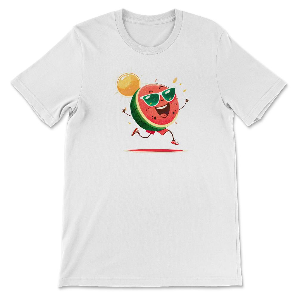 Watermelon Summers Cute Fruit Sunglasses Vacations Tropical Gift Tee - White