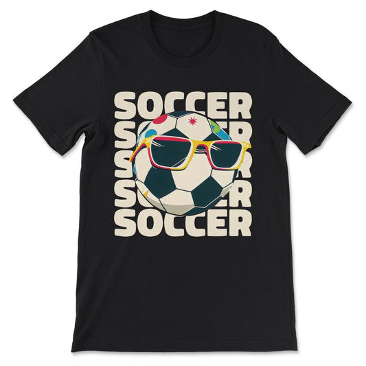 Soccer Ball Player Football Athlete Toddler Boy Girl Mom Dad Gift Tee - Black