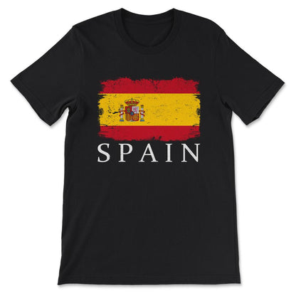 Spain Country Flag Spain Tourist Flag Spain Team Flag Gift Tee - - Black