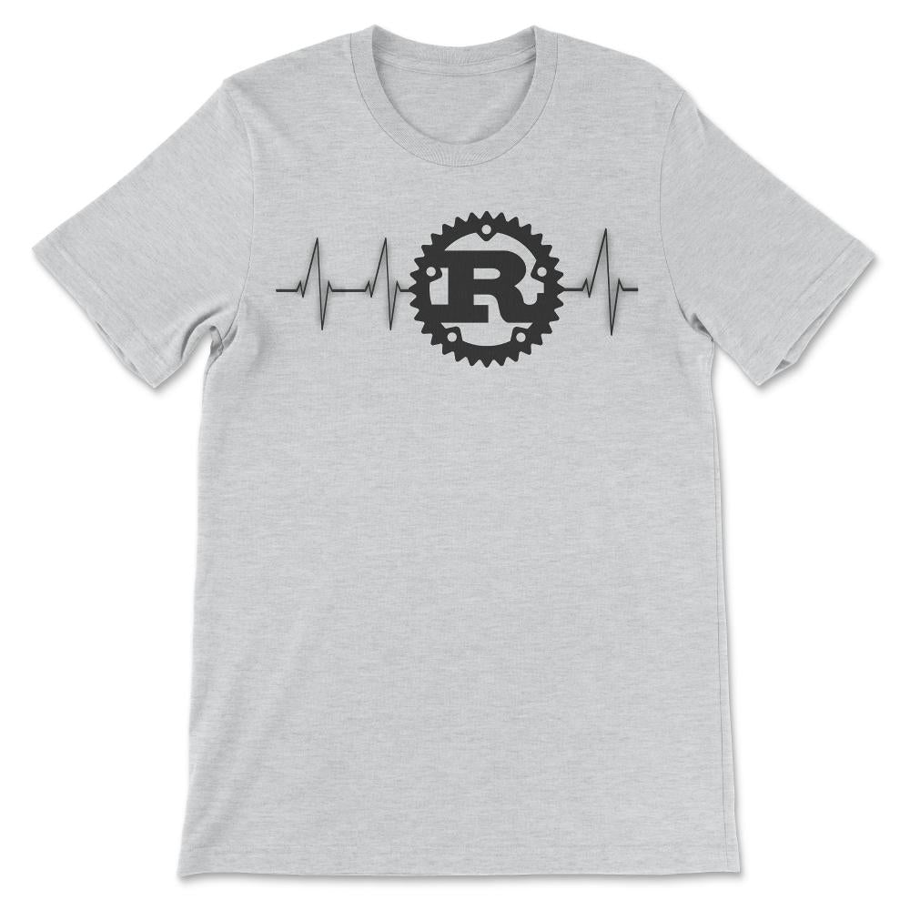 Rust Programming logo heartbeat design design Gift Tee - Unisex - Ash