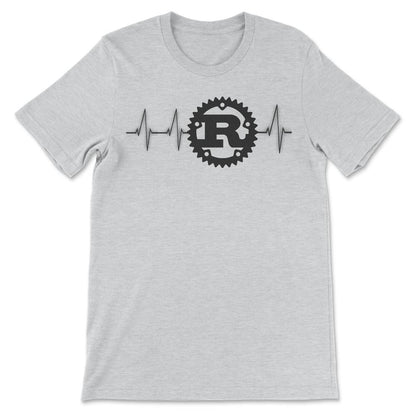 Rust Programming logo heartbeat design design Gift Tee - Unisex - Ash