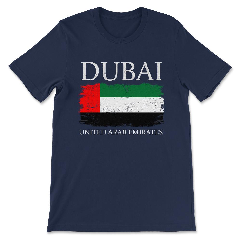 Dubai United Arab Emirates Flag UAE Tourist Dubai Visitor Gift Tee - - Navy