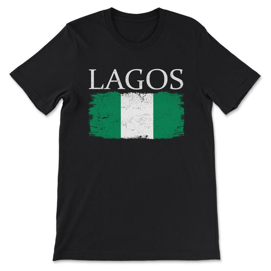 Lagos Nigeria Flag Nigeria Tourist Lagos City Tourist Gift Tee - - Black