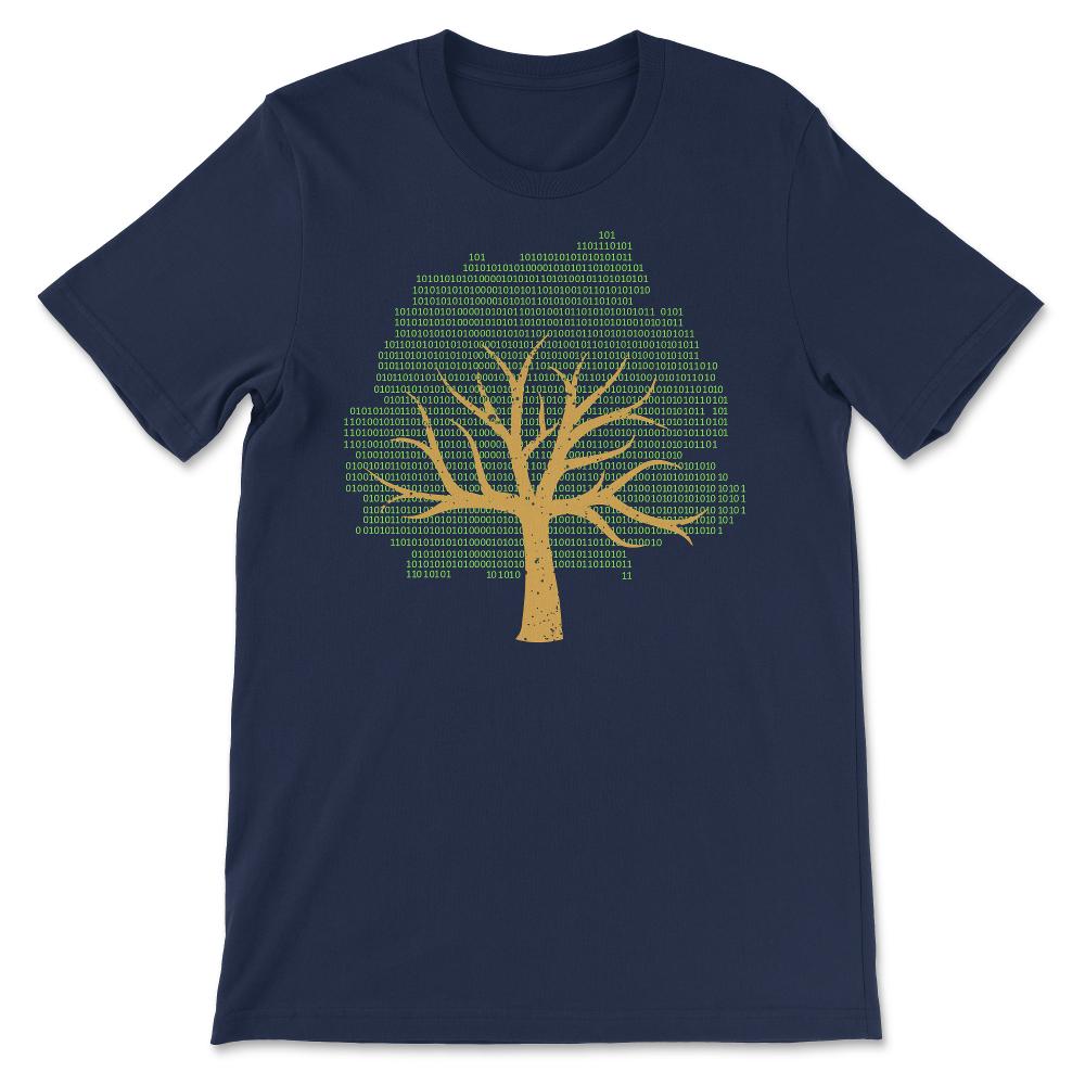 Binary tree graphic funny programming coding design Gift Tee - Unisex - Navy