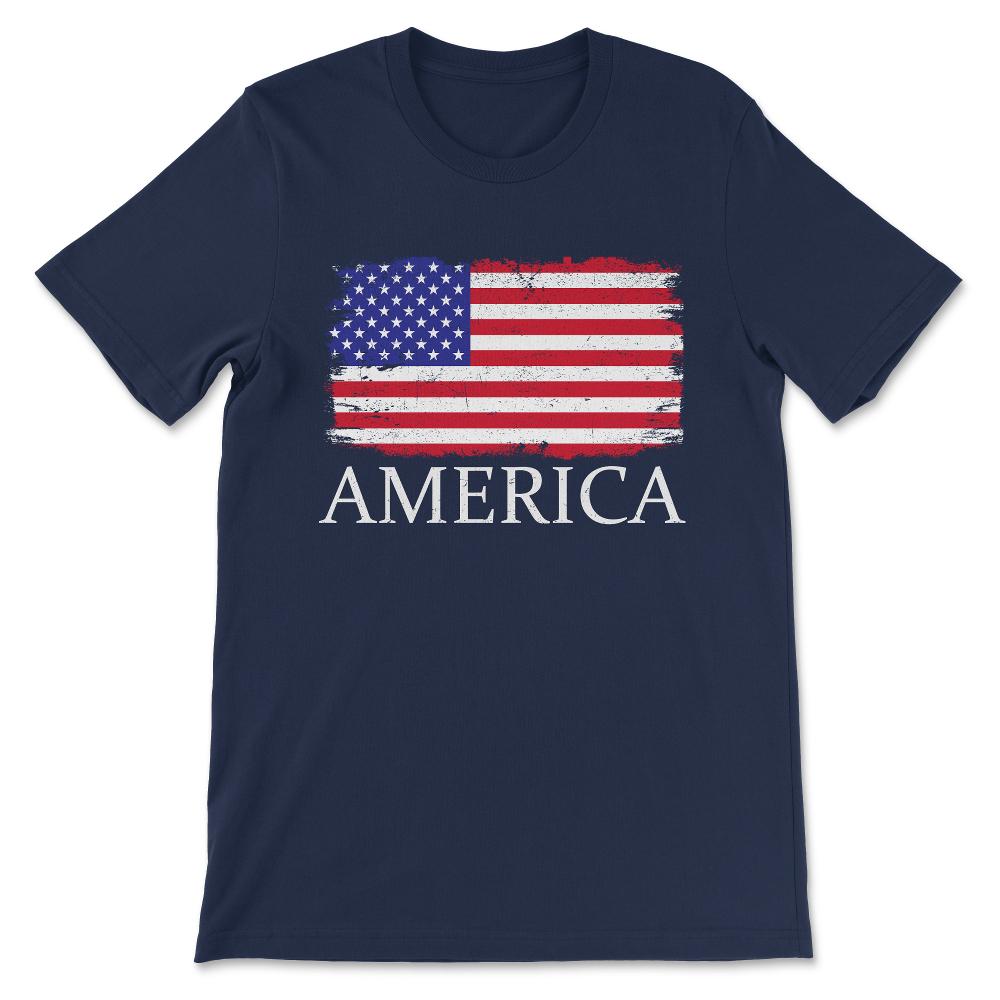 America USA Flag America Tourist American Team Flag Gift Tee - Unisex - Navy