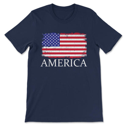 America USA Flag America Tourist American Team Flag Gift Tee - Unisex - Navy