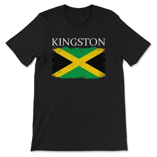 Kingston Jamaica Flag Jamaica Capital Jamaica Tourist Gift Tee - - Black