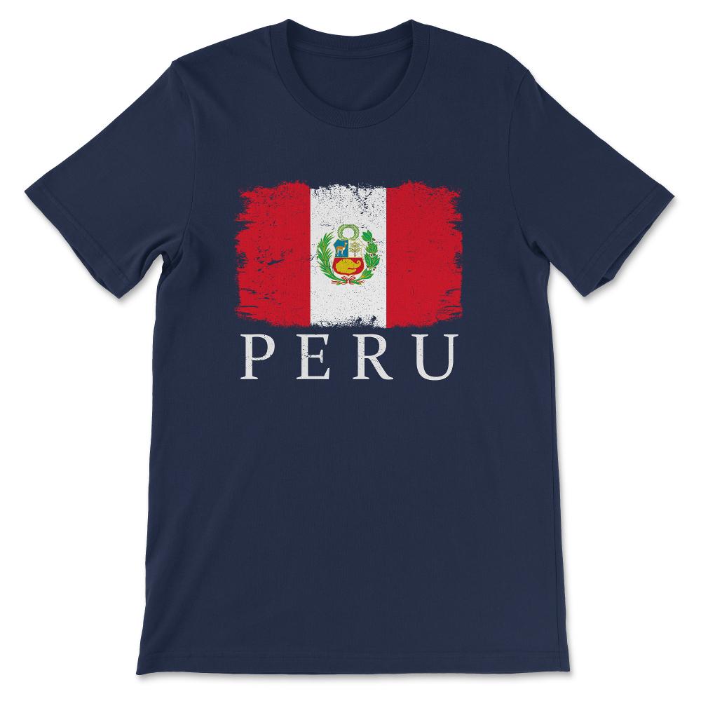 Peru Country Flag Peru Country Tourist Peru Country Team Gift Tee - - Navy