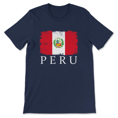 Peru Country Flag Peru Country Tourist Peru Country Team Gift Tee - - Navy