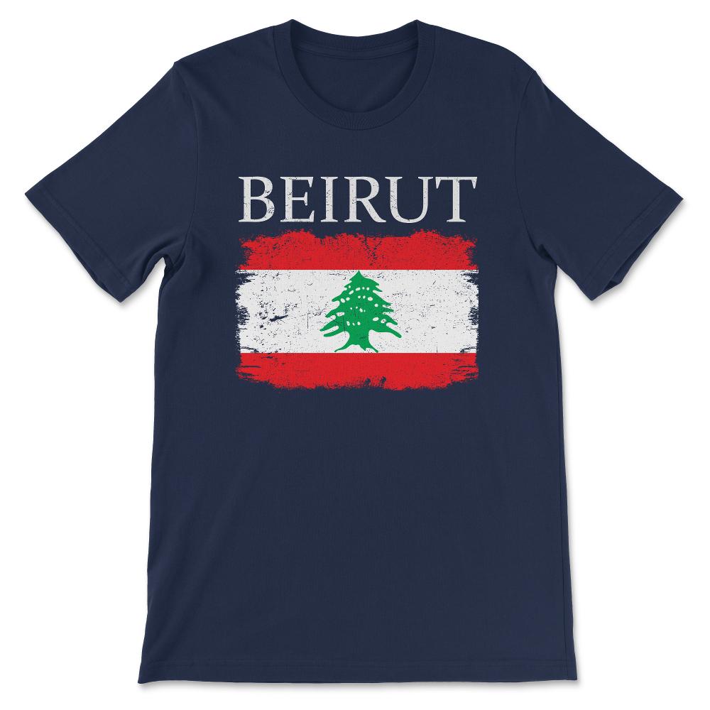 Beirut Lebanon Travelling Lebanese Tourist Arabic Beirut Gift Tee - - Navy