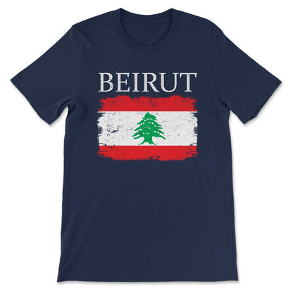 Beirut Lebanon Travelling Lebanese Tourist Arabic Beirut Gift Tee - - Navy