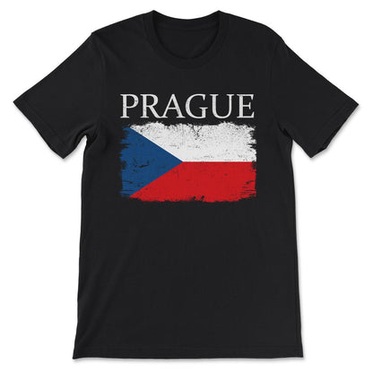 Prague Czech Republic Flag Czech Tourist Prague Tourist Gift Tee - - Black