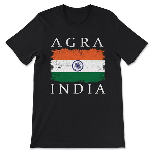 Agra India Agra City Indian Flag India Tourist Indian Sports Gift Tee - Black