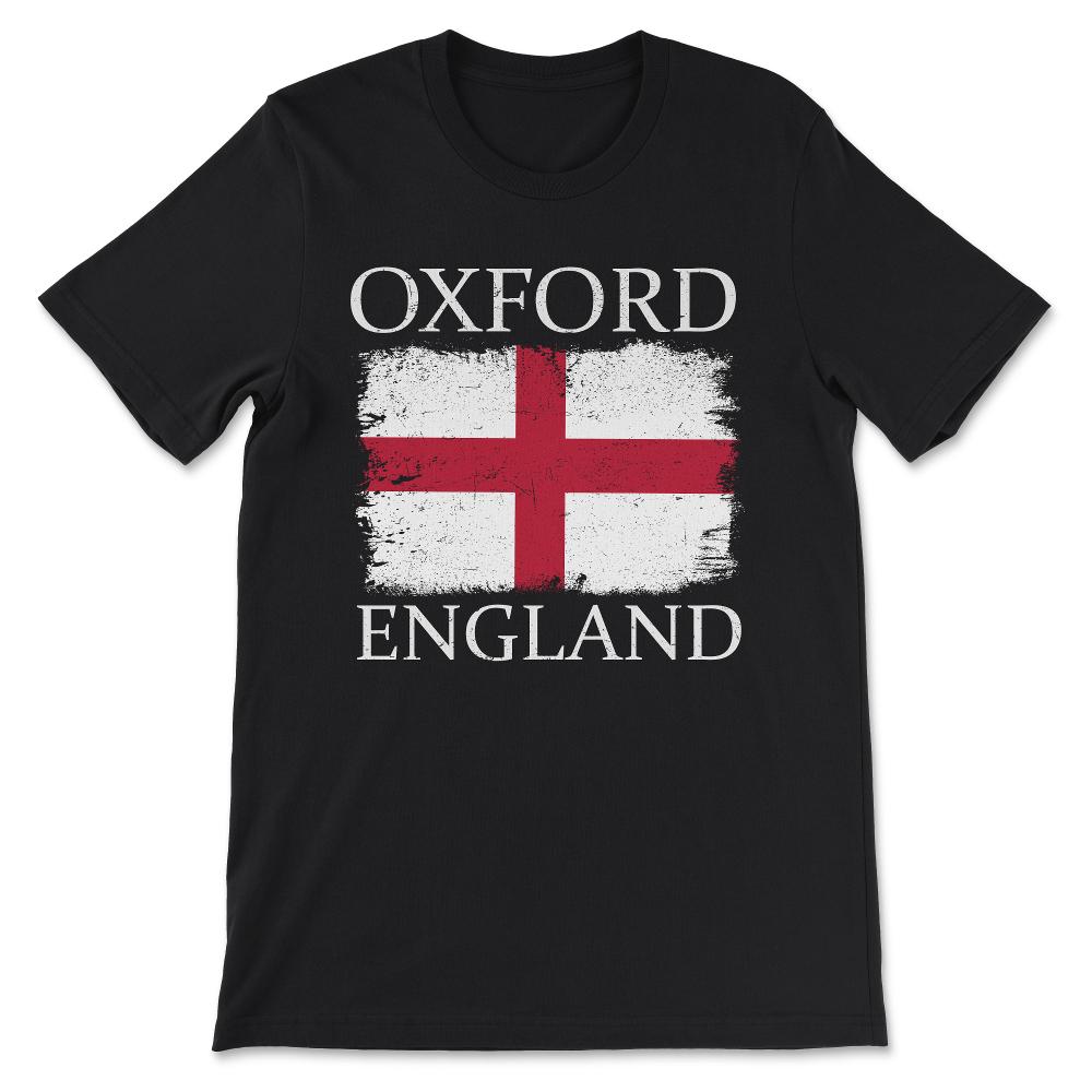 Oxford England Flag Oxford City Lover Oxford City Tourists Gift Tee - - Black