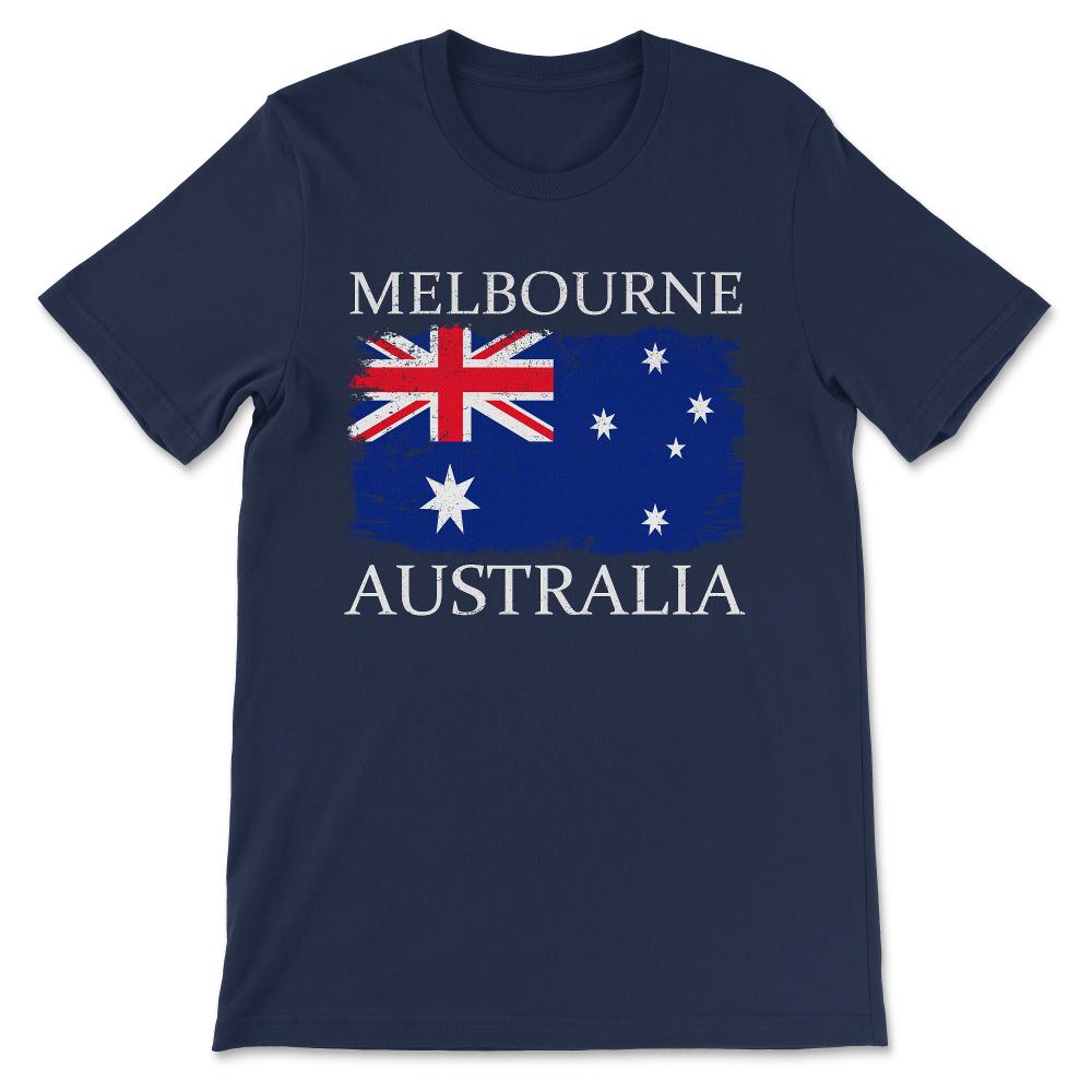 Melbourne Australia Flag Melbourne Tourist Australia Visitor Gift Tee - Navy