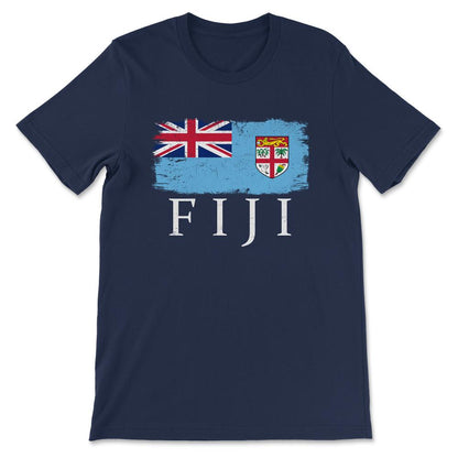 Fiji Country Flag Fiji Country Tourist Fiji Country Team Gift Tee - - Navy