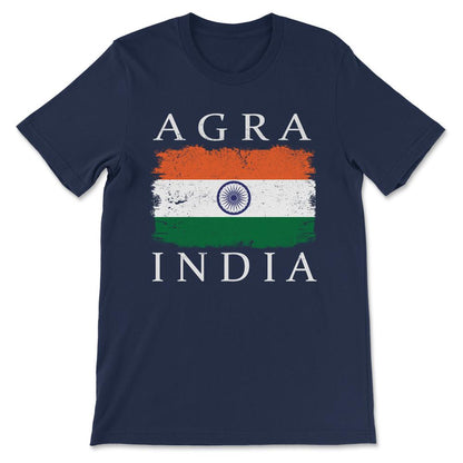 Agra India Agra City Indian Flag India Tourist Indian Sports Gift Tee - Navy