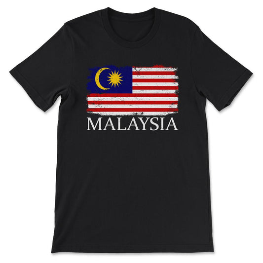 Malaysia Country Flag Malaysia Tourist Malaysia  Team Gift Tee - - Black