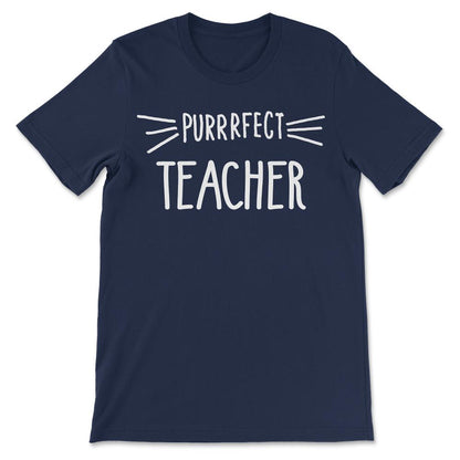 Teacher Gift Cute Perfect Teacher Cat Lover design Gift Tee - Unisex - Navy