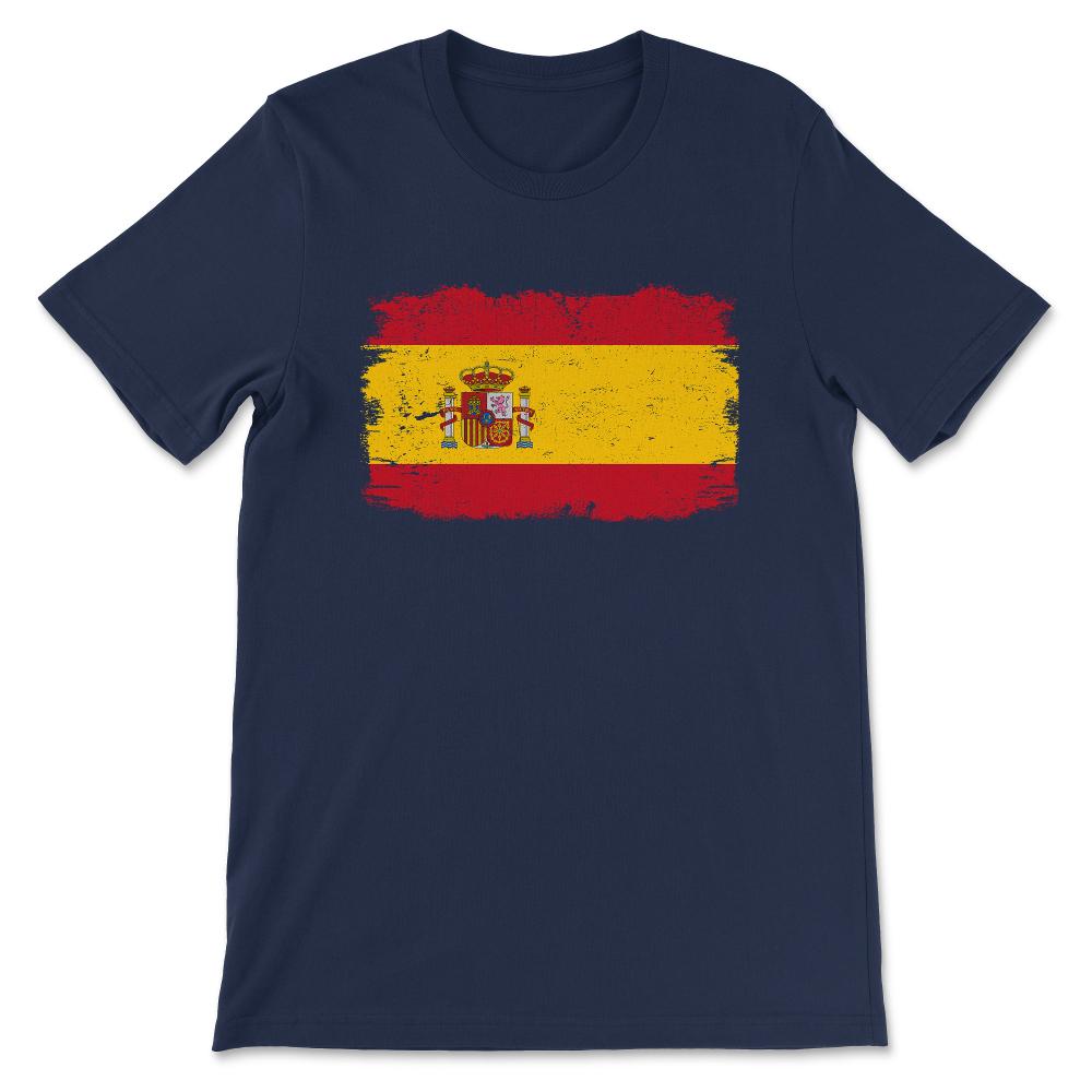 Spain Country Flag Spain Tourist Flag Spain Team Flag Gift Tee - - Navy