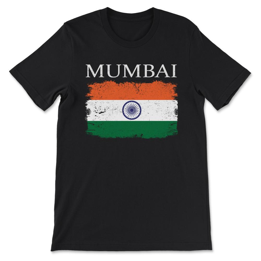 Mumbai India Flag Mumbai City India Tourist Indian Sports Gift Tee - - Black