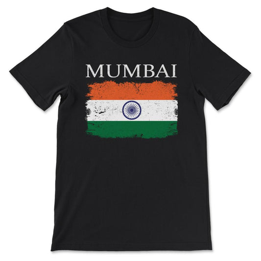 Mumbai India Flag Mumbai City India Tourist Indian Sports Gift Tee - - Black