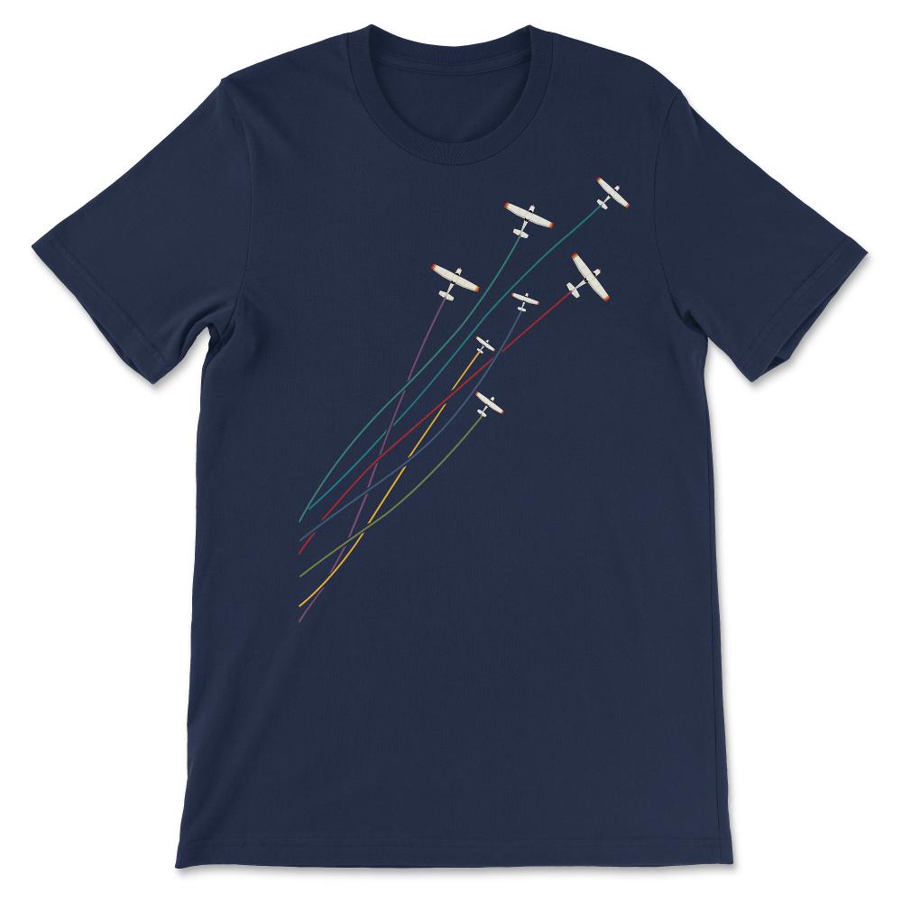 Pilot Vintage Flying Airplanes Aeroplane Pilot Birthday Gift design - Navy