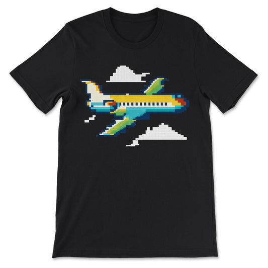 Done - Pixelated Art Pixel Jet Plane Airplane Future Pilot Toddlers - Black