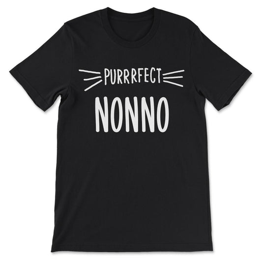 Purrrfect Nonno Cute Perfect Grandpa Cat Lover Granddad Gift Tee - - Black