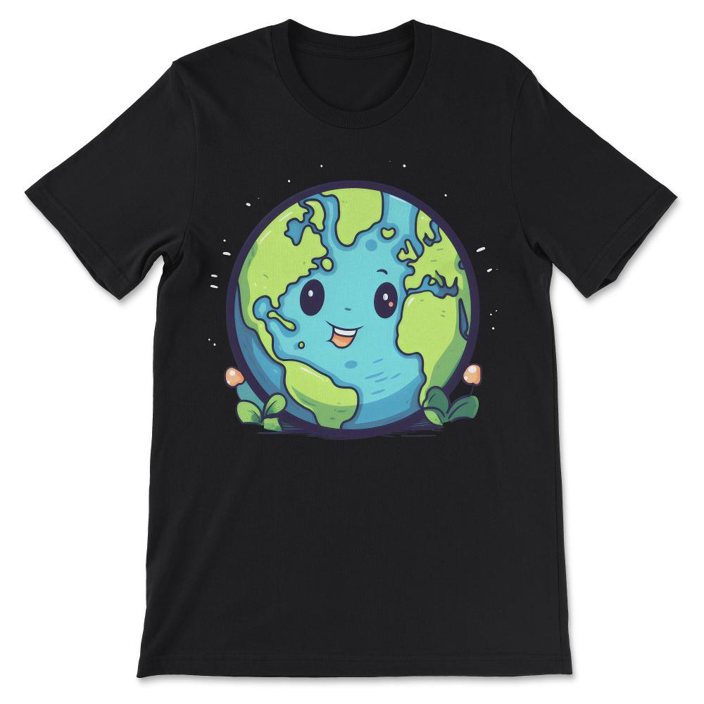 Earth Day Happy Cute Space Science Planet Environment Clouds Gift Tee - Black