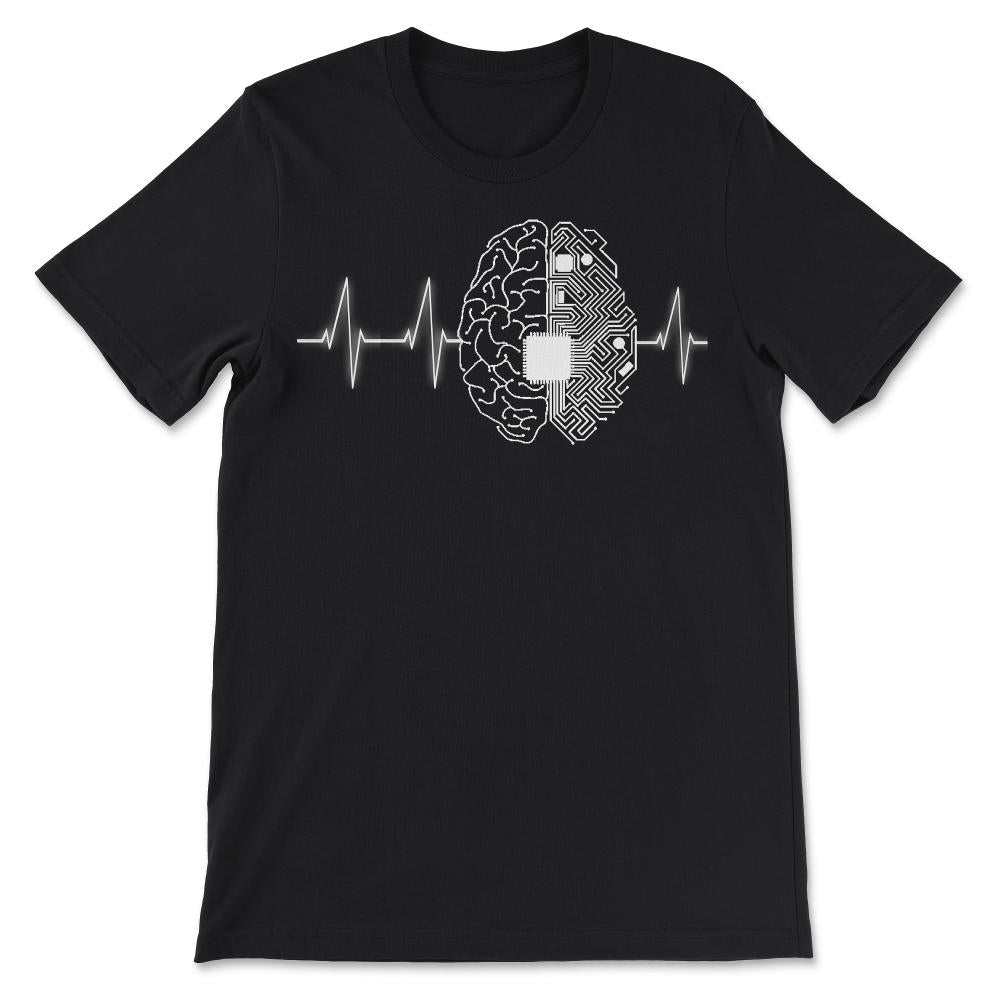 Machine Learning AI Data Science Heartbeat Data Engineer design Gift - Black