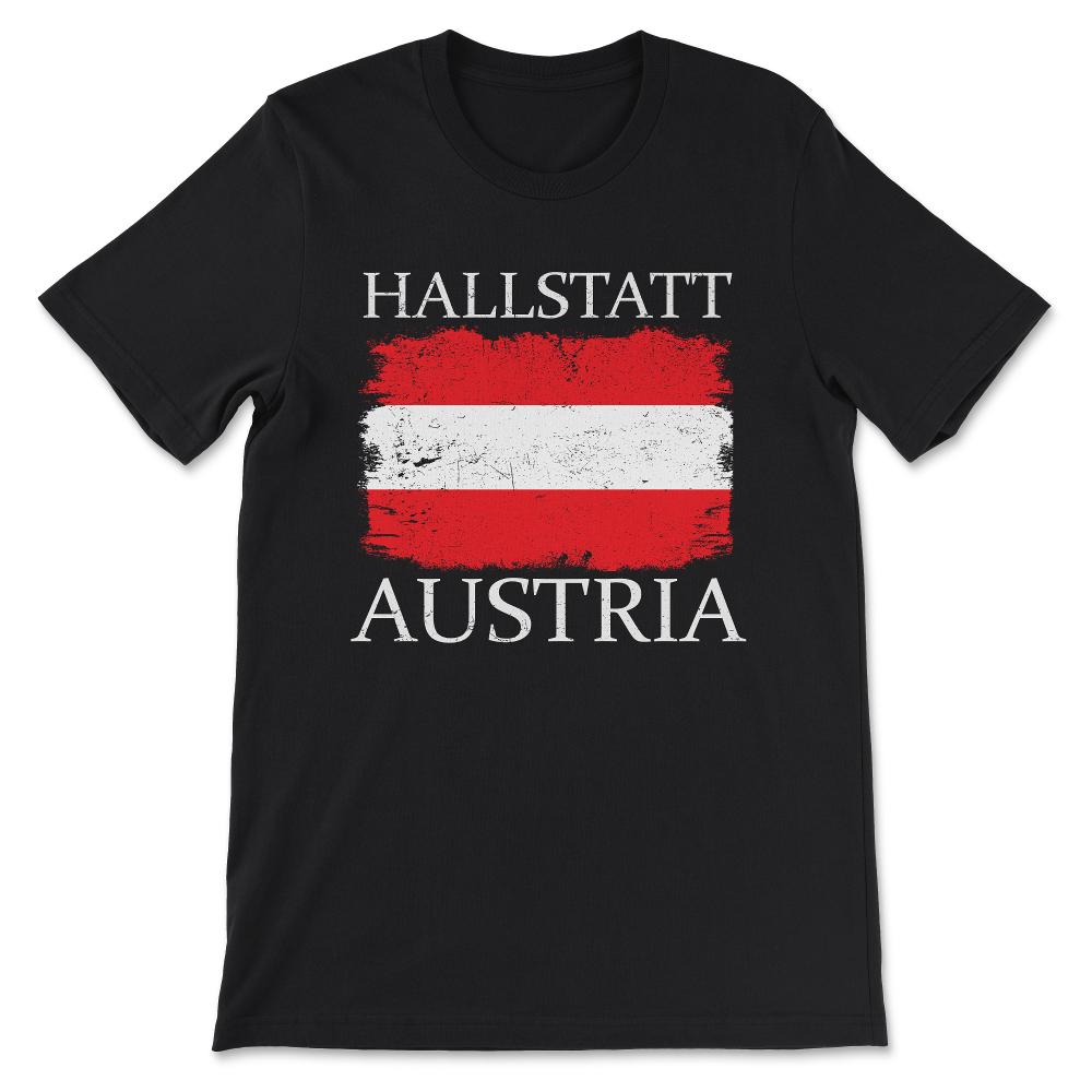 Hallstatt Austria Flag Hallstatt Austria Hallstatt Tourist Gift Tee - - Black