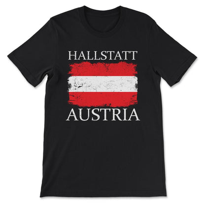 Hallstatt Austria Flag Hallstatt Austria Hallstatt Tourist Gift Tee - - Black