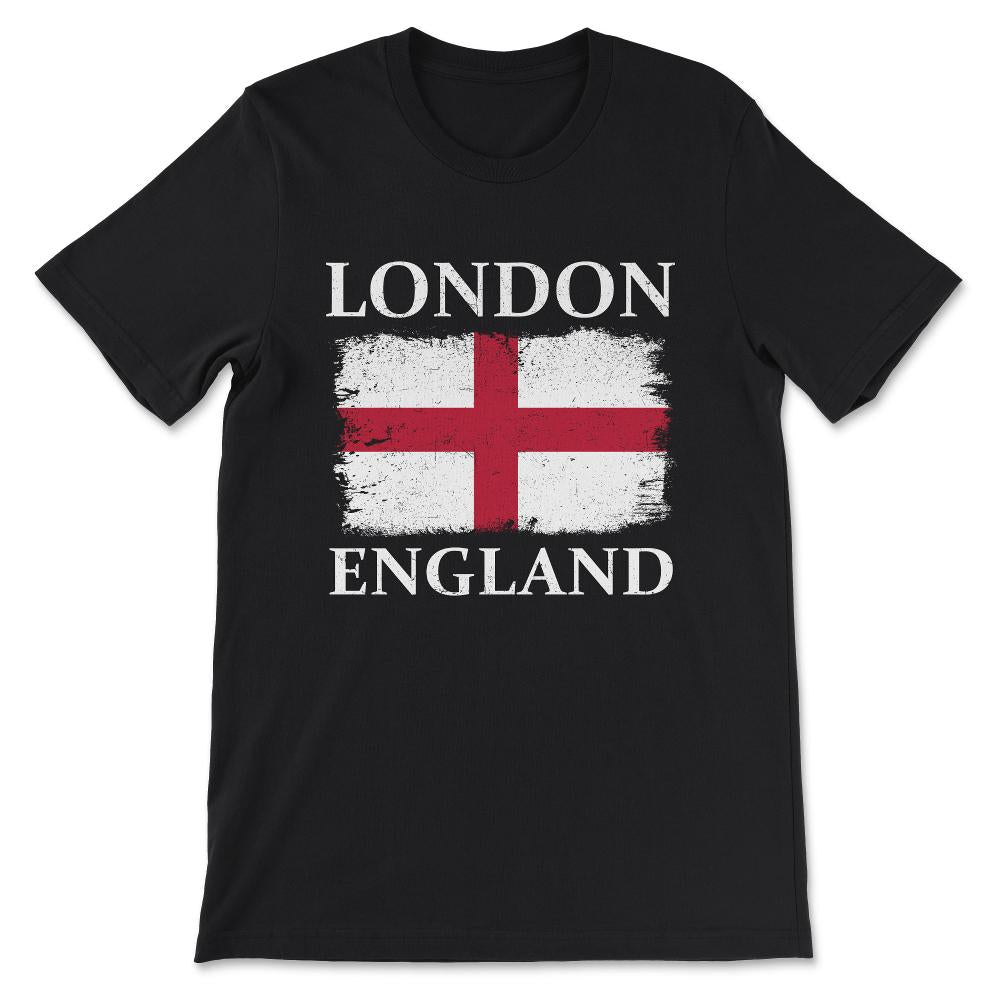 London England Flag Capital United Kingdom Londoner Tourists Gift Tee - Black