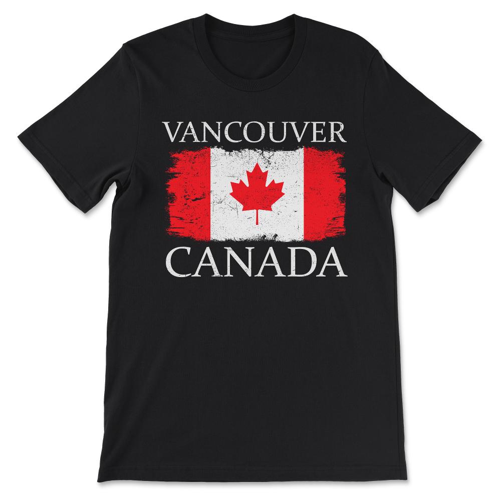 Vancouver Canada Flag Canada Tourist Vancouver Tourist Gift Tee - - Black