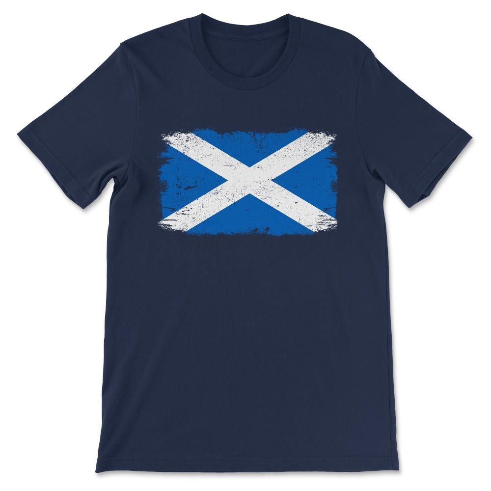 Scotland Country Flag Scotland Tourist Scotland Team Gift Tee - - Navy