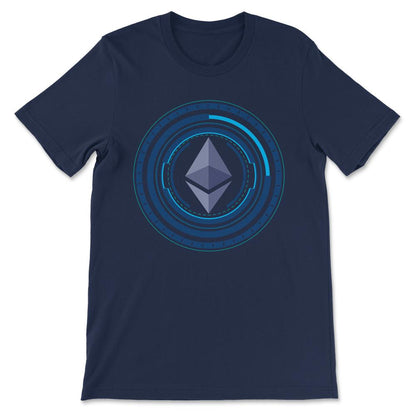 Ethereum Logo ETH Coin Crypto Bitcoin Trader Miner Gift Gift Tee - - Navy