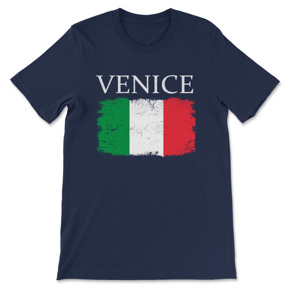 Venice Italy Flag Italy Tourist Venice Visitor Italy Team Gift Tee - - Navy